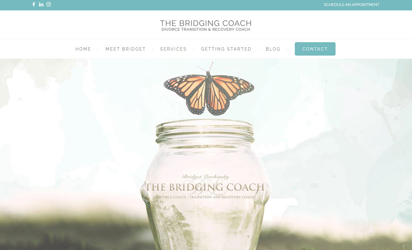 Divorce coach website design example