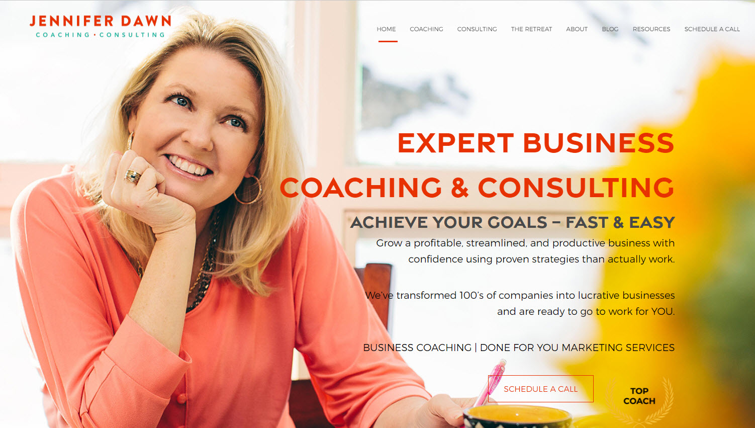 coaching website design examples